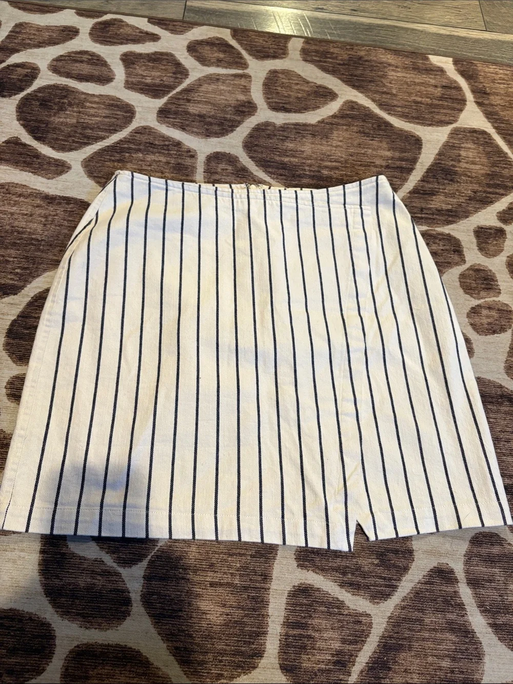 Madewell Cream and Blue denim Striped Mini Skirt - Picture 2 of 4
